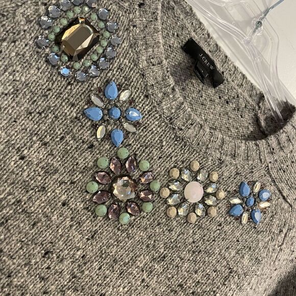 EUC J. Crew Sweater with Beaded Neckline Sz. XS - Picture 3 of 6